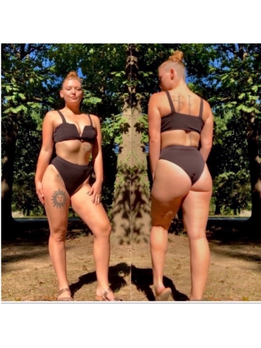 Last 1! S black Deep v high waisted cheeky bikini Miami